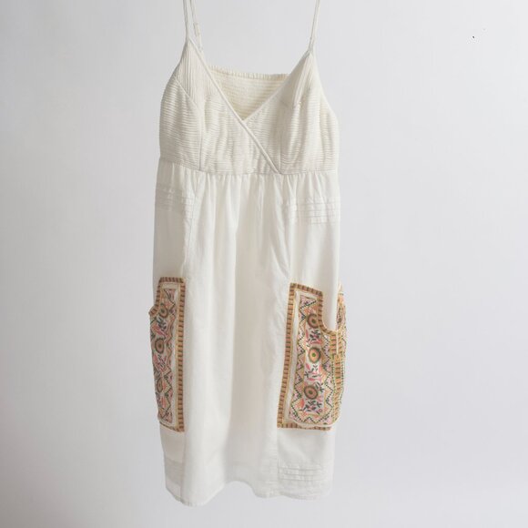 Anthropologie Vanessa Virginia Desert Hills Dress with Embroidered Pockets Sz 2 - Picture 3 of 6